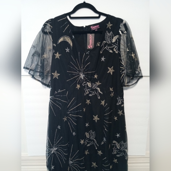 Oblong Box Shop X Starling Flutter Dress Black Pegasus 2XL NWT - Picture 5 of 6